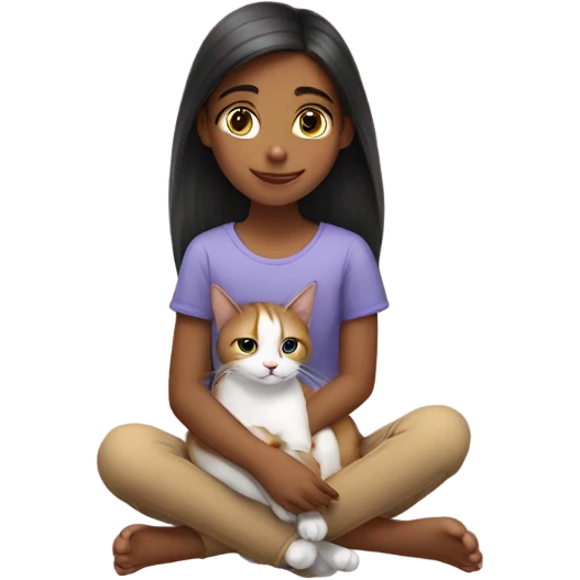 girl with a cat emoji