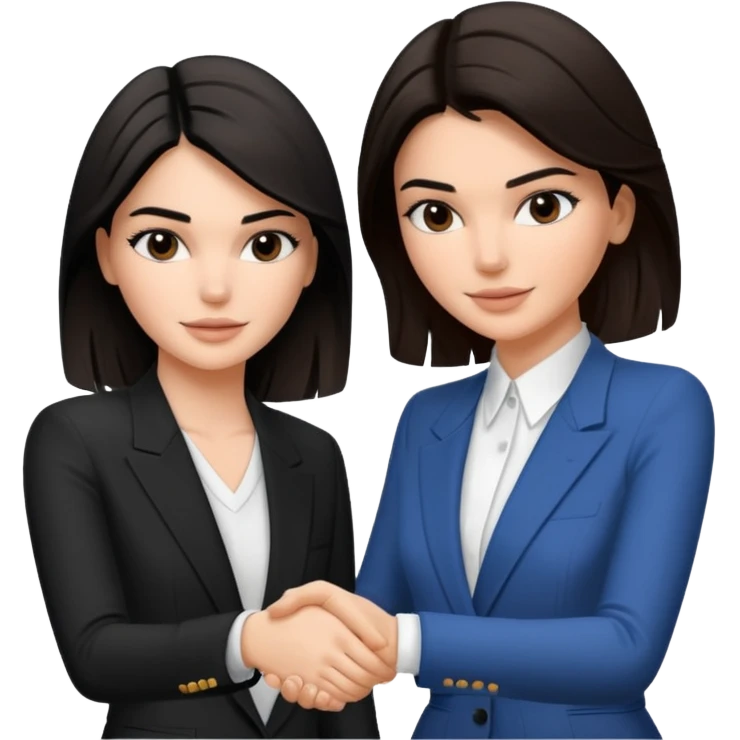 kendall jenner shaking hands with a other woman emoji