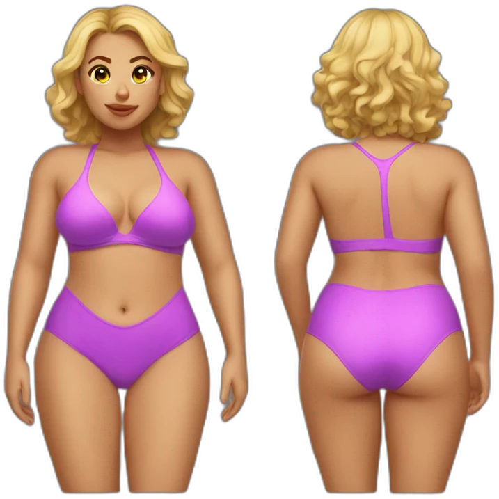 Thicc Caucasian Woman swimsuit emoji