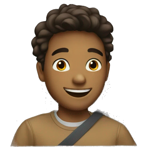 smiling boy in car emoji