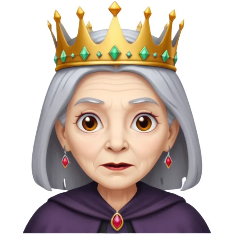 evil old witch with crown emoji