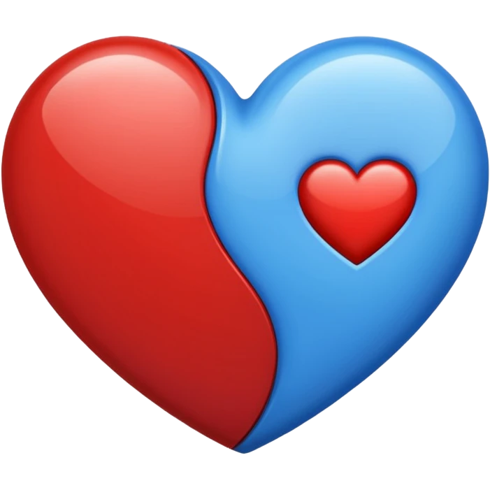 Half-Blue-half-red-heart emoji or image emoji