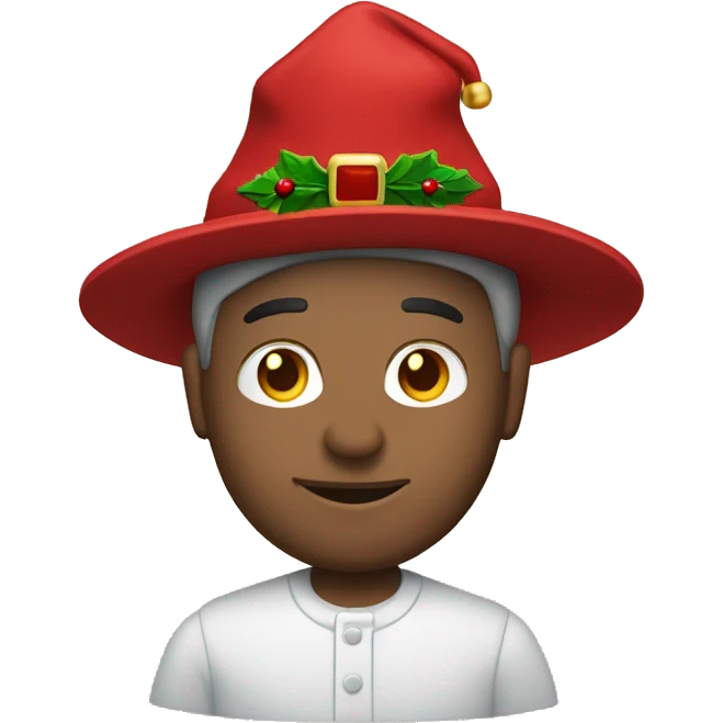 Pastor alemán , con gorro de navidad  emoji