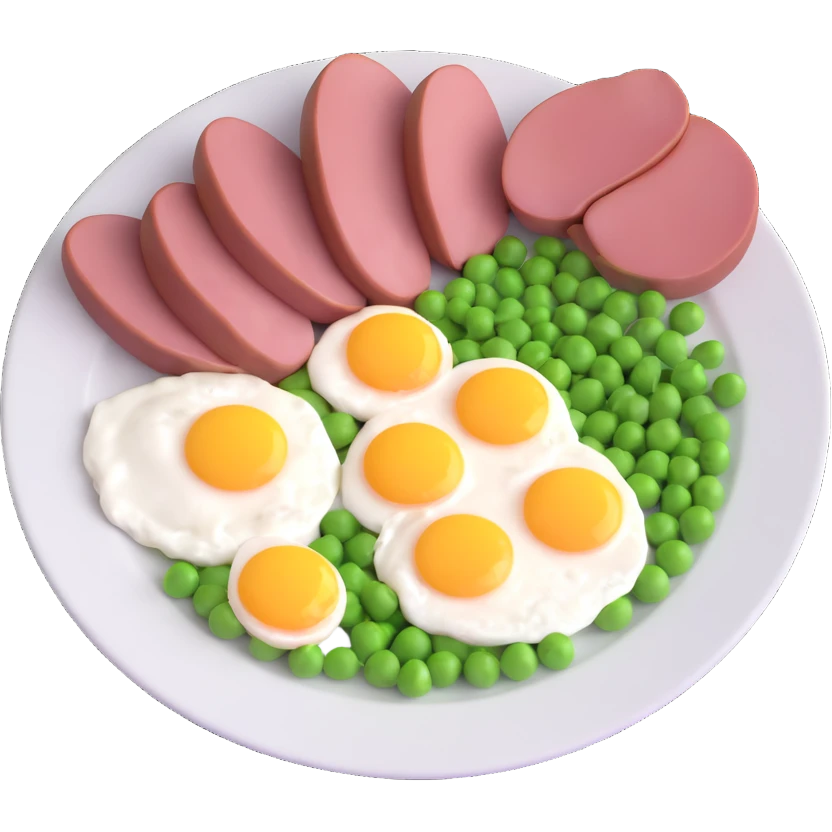 protein meat and eggs and peas emoji