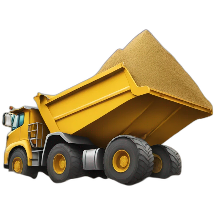 dump truck with sand emoji