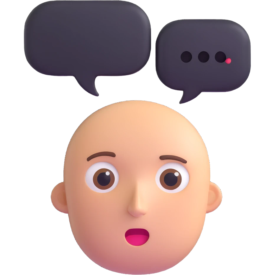 face with a curious expression and a speech bubble saying 'what u doing' emoji