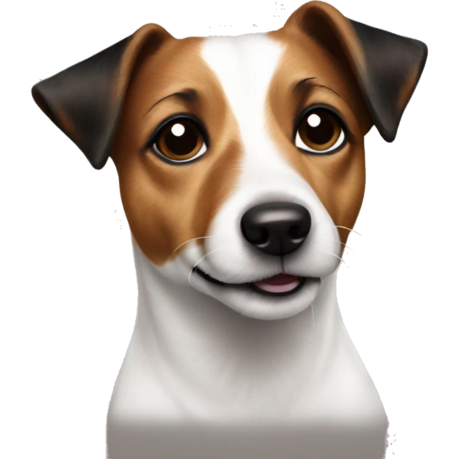 jack russell with black and brown stains emoji
