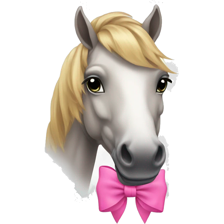 Horse with a Big pink bow emoji