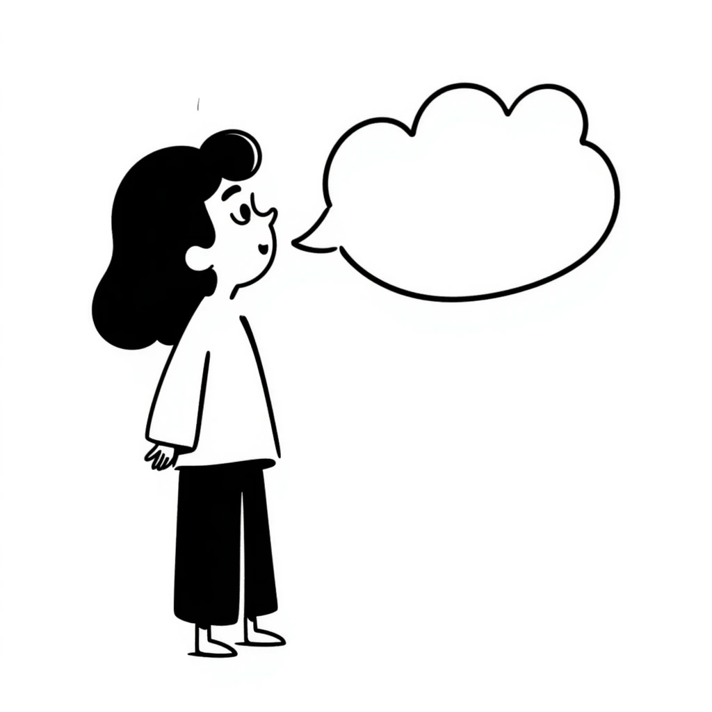 asian girl profile left side talking emoji