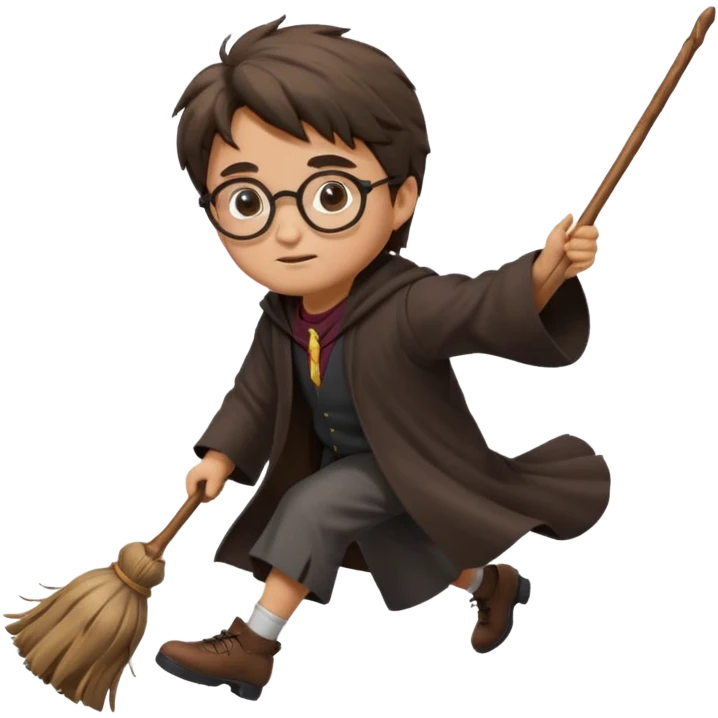 Harry potter riding on a broomstick emoji