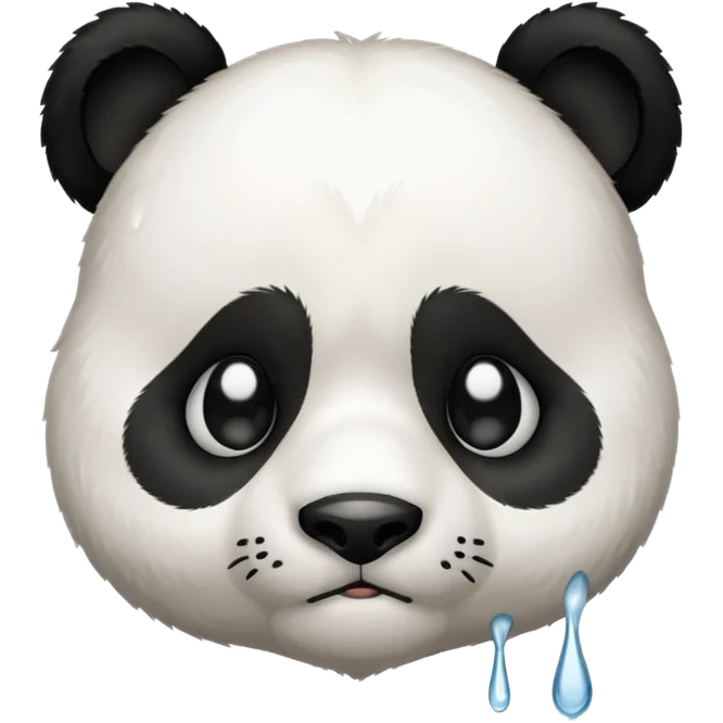 Sad panda with one large tear  emoji