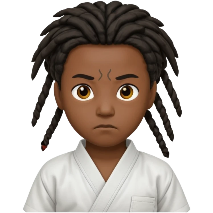 karate kid, black skin, dreadlocks emoji