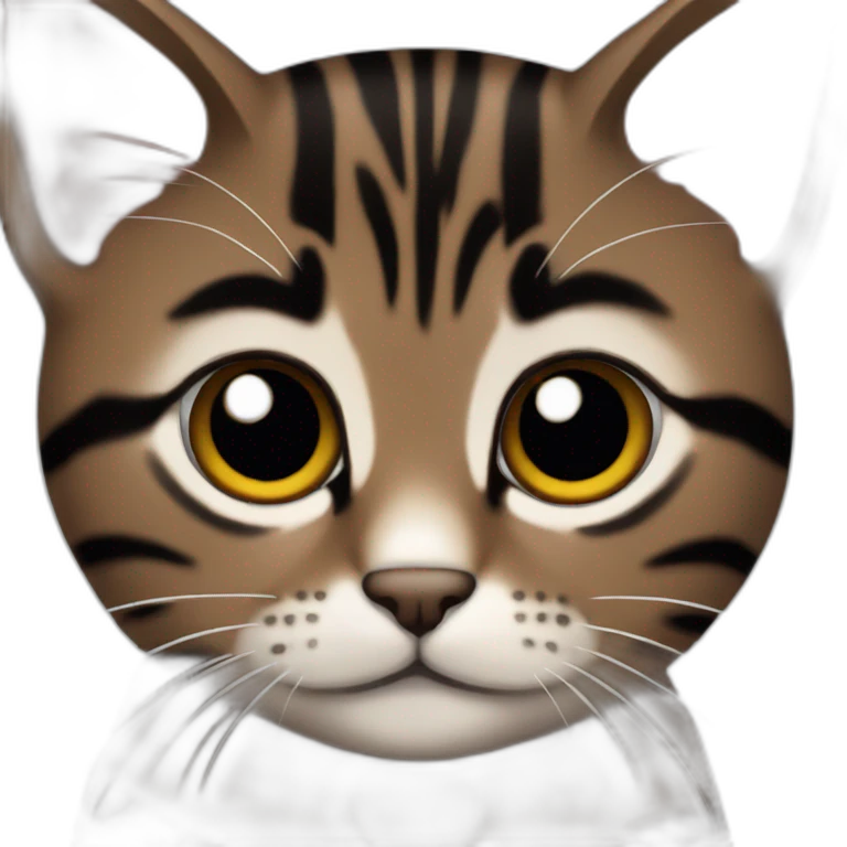 tiny dark brown tabby emoji emoji