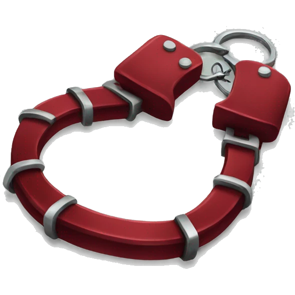 Dark red fuzzy handcuffs emoji