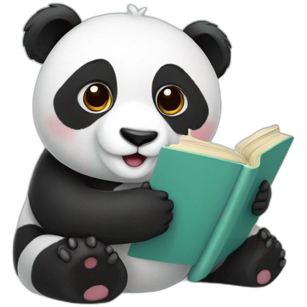oso panda con un libro en la mano emoji