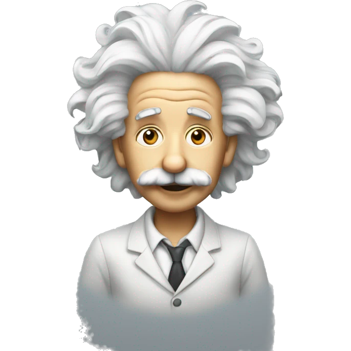 einstein with cloud hair emoji