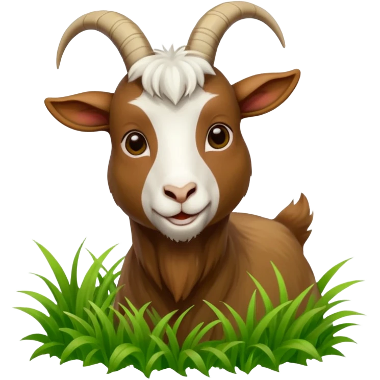 goat in the process of munching grass emoji