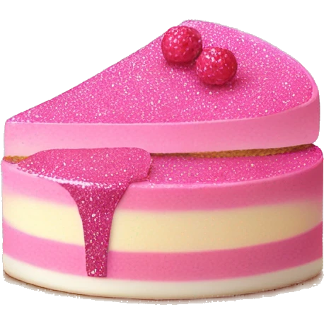Pink cheesecake with glitter emoji