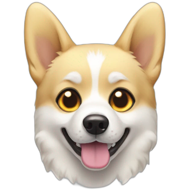 Blonde corgi husky mix with ghost costume emoji