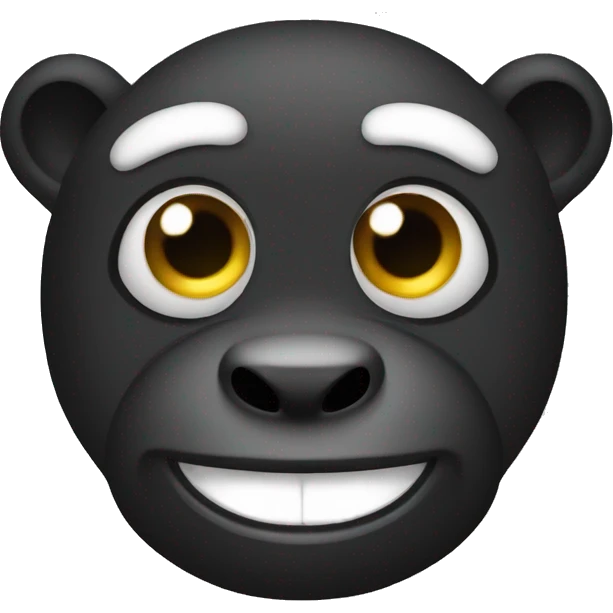 Singe noir riant  avec yeux blanc emoji