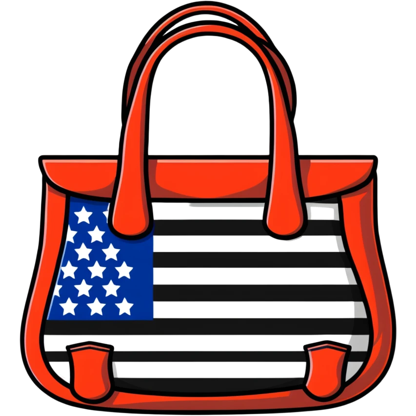 patriotic American handbag with stars and stripes emoji