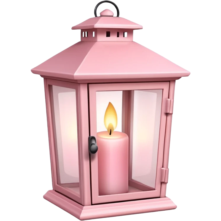 Candle in pale pink lantern box  emoji