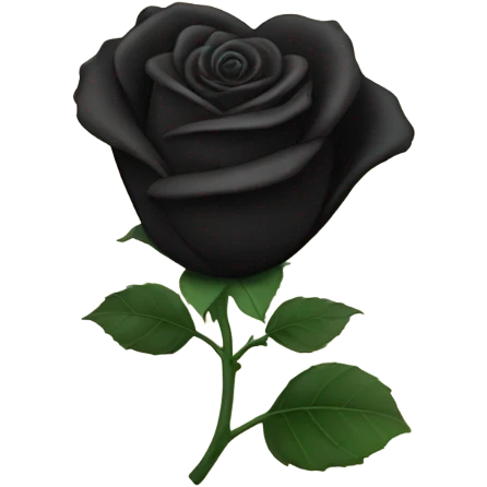 black rose in the shape of a love heart emoji