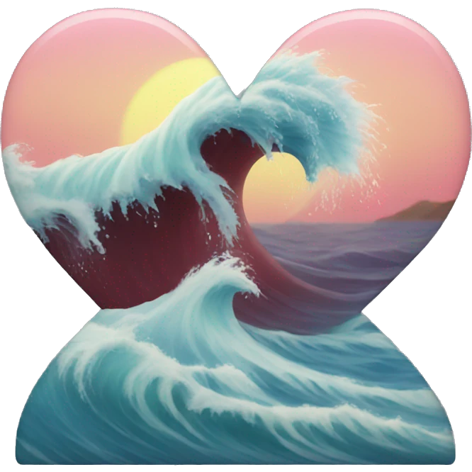 Waves Heart  emoji