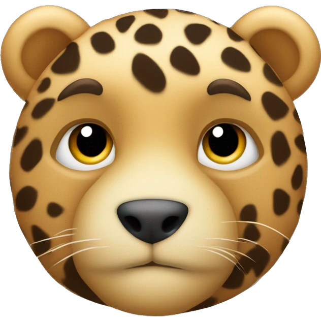 Un ours en peluche a coté d’un cœur motifs léopard  emoji