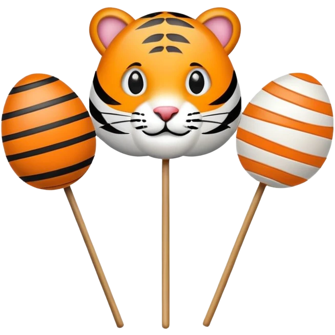 Tiger annimal Lacroose theme with eggs in sticks and say happy eater  emoji