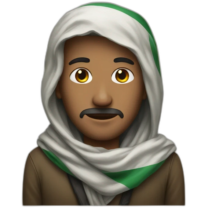 A man with palestinian scarf emoji