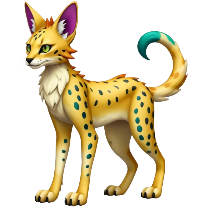 Epic Edgy Colorful  eldritch Sergal-Serval-Vernid full body emoji