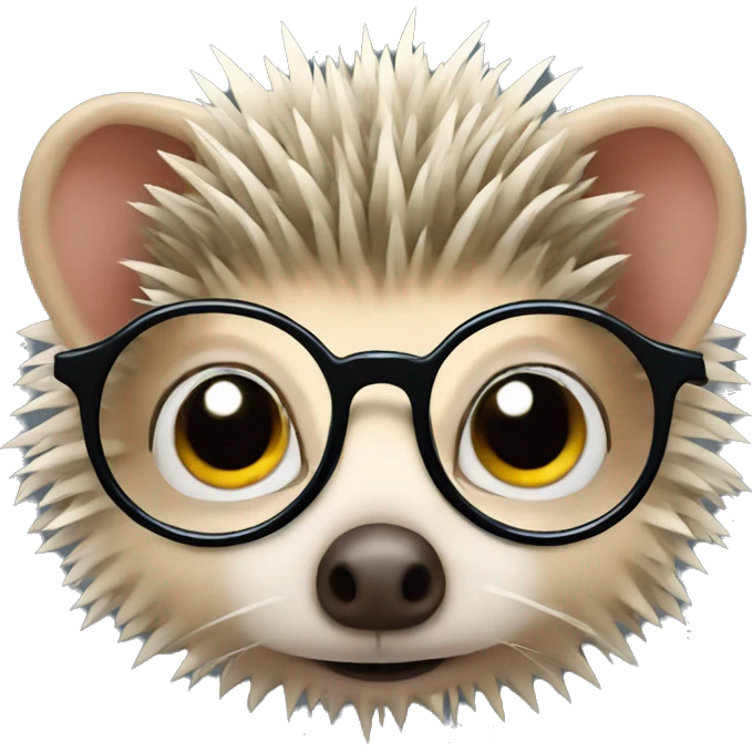 kin hedgehog with glasses  emoji