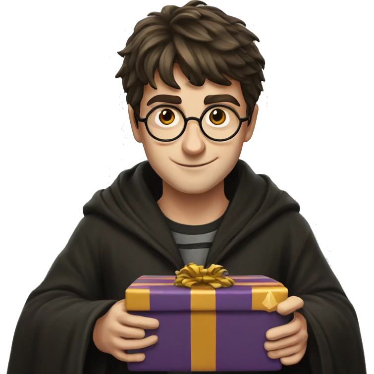 Harry Potter with present  emoji