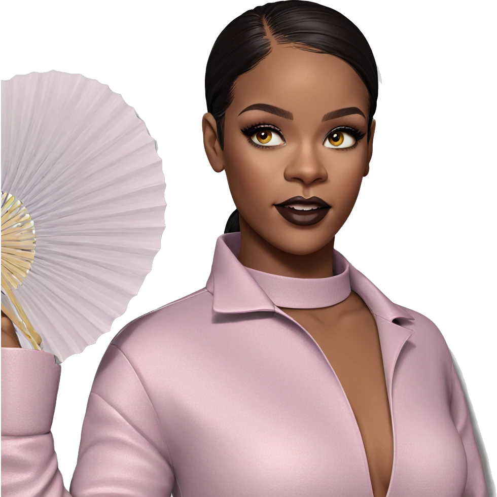 dark beauty with fan emoji