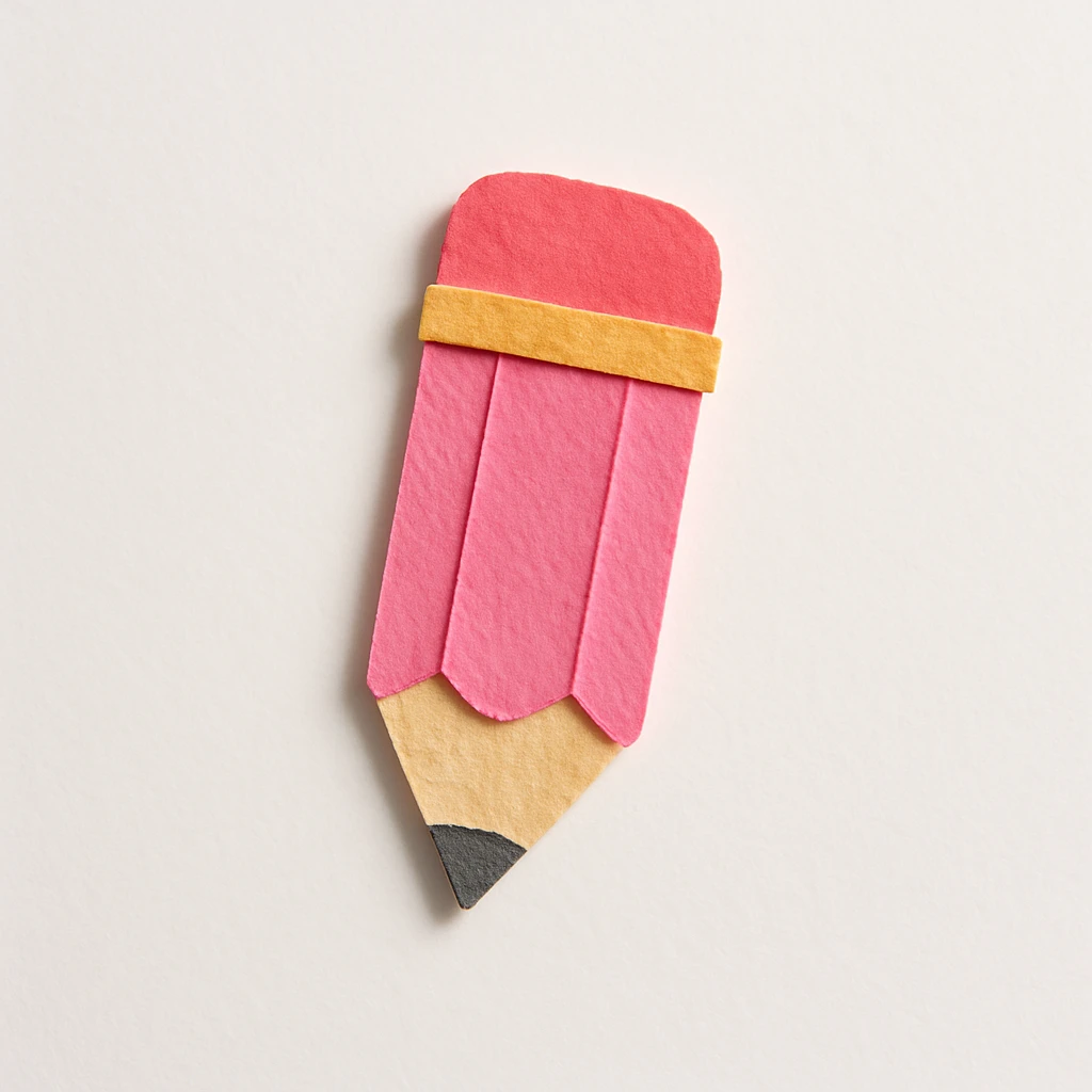 pink pencil emoji