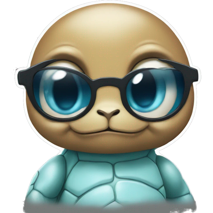 Squirtle with sunglasses crying and smiling emoji