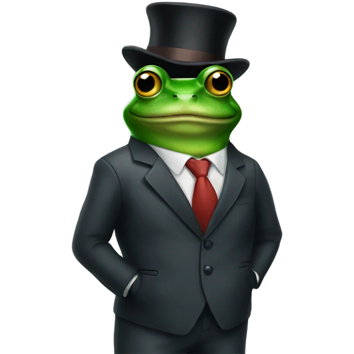 Frog in a suit emoji