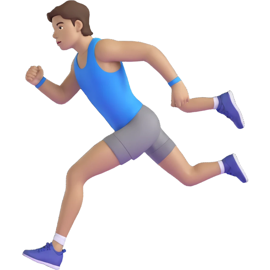 athlete with brown hair emoji