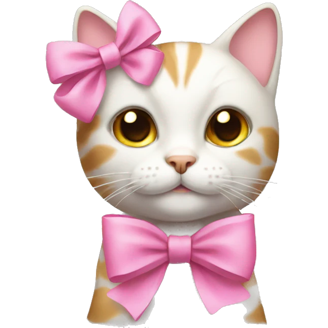 cat with a pink bow on the head emoji