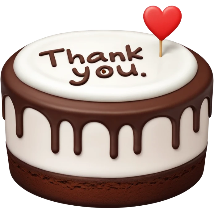 thank you written in frosting on a cake emoji
