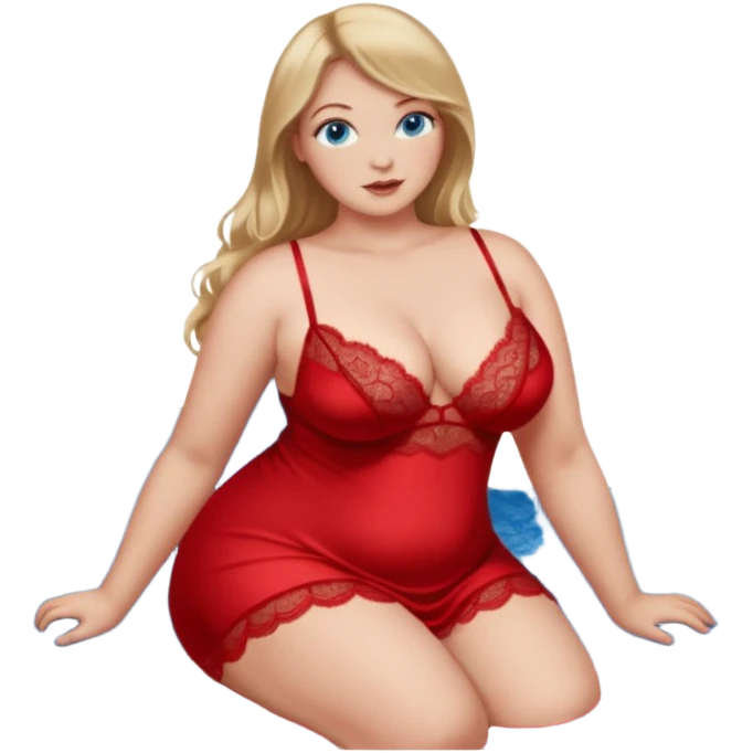 Red nightgown Lingerie curvy big ass dark blonde hair blue eyes emoji
