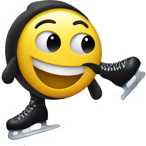 Figure skating smiley face emoji
