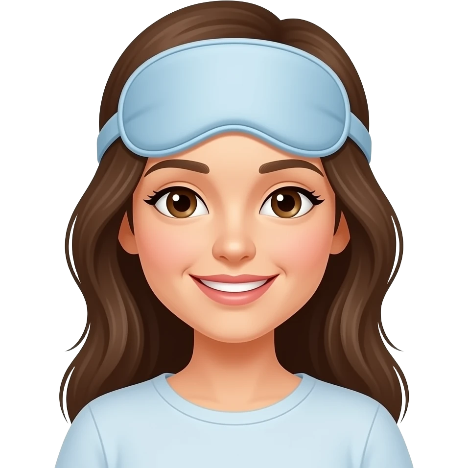 woman and sleep mask on forehead emoji