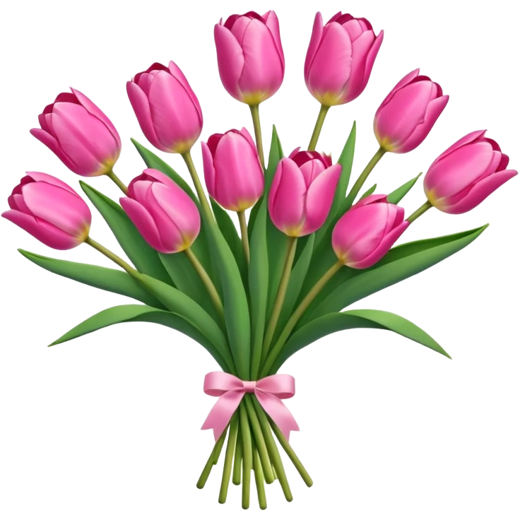 Pink tulips bouquet emoji