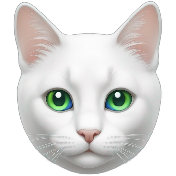 white cat blue green eye emoji
