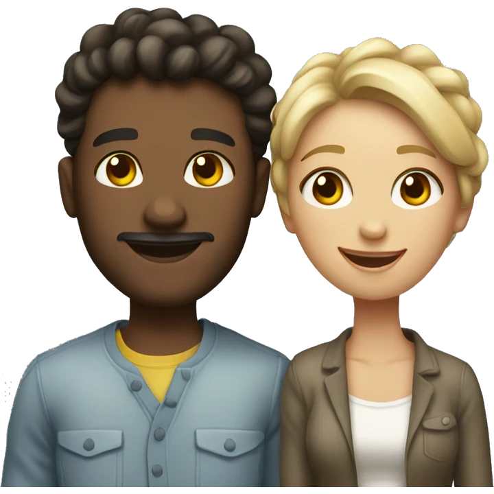 happy couple with unique style emoji