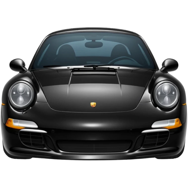 Create a black Porsche 911 in authentic Apple emoji style.

 emoji