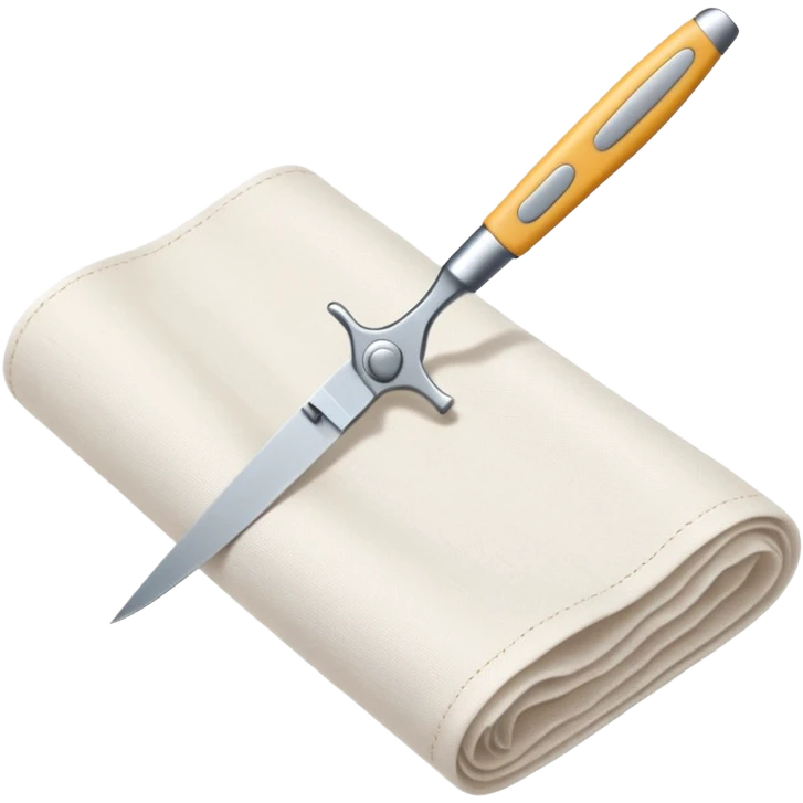 rolled fabric with scissors emoji