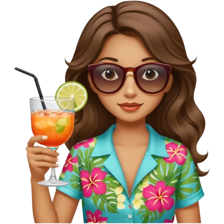 chill girl long curling hair in drink holders with sunglasses emoji